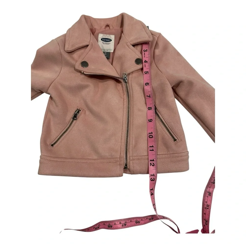 Old Navy Toddler Girls Pink Faux Suede Moto‎ Jacket, 2T